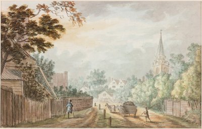 Vista en el camino cerca de Battersea Fields de William Beilby